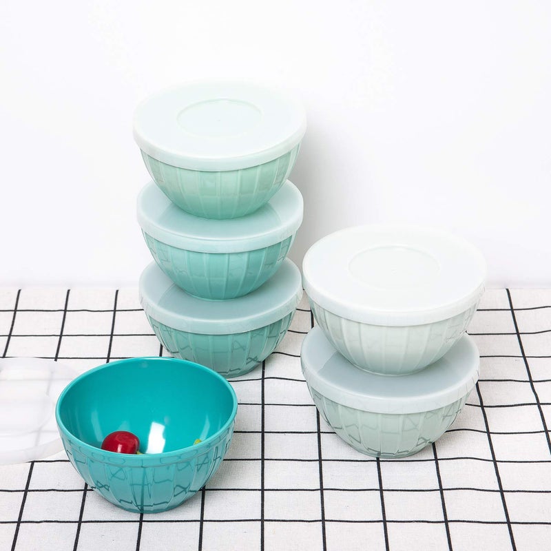 KX-WARE Melamine Bowls with Lids - 15oz 5-inch Cereal/Salad/Prep Bowls, Set of 6 in 6 Assorted Colors | Shatter-Proof and Chip-Resistant Dishwasher Safe, BPA Free - Image 4